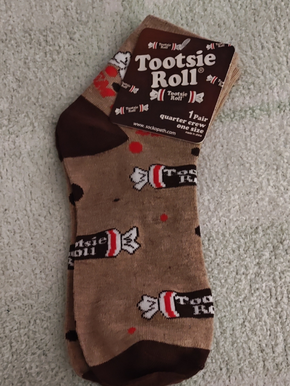 Tootsie Roll Novelty Quarter Crew Socks - Men